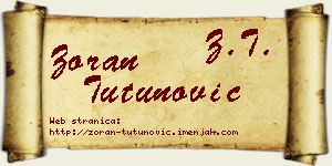 Zoran Tutunović vizit kartica
